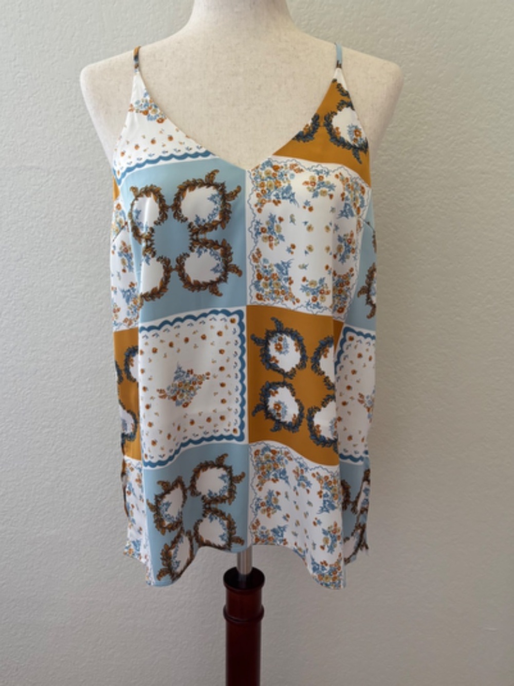 Joie scarf print adjustable strap swing camisole tank size Small - Picture 2 of 8